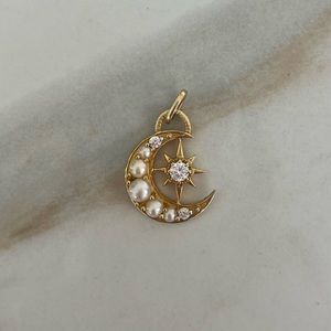 Raven James Luna Pearl Crescent Moon Pendant Charm